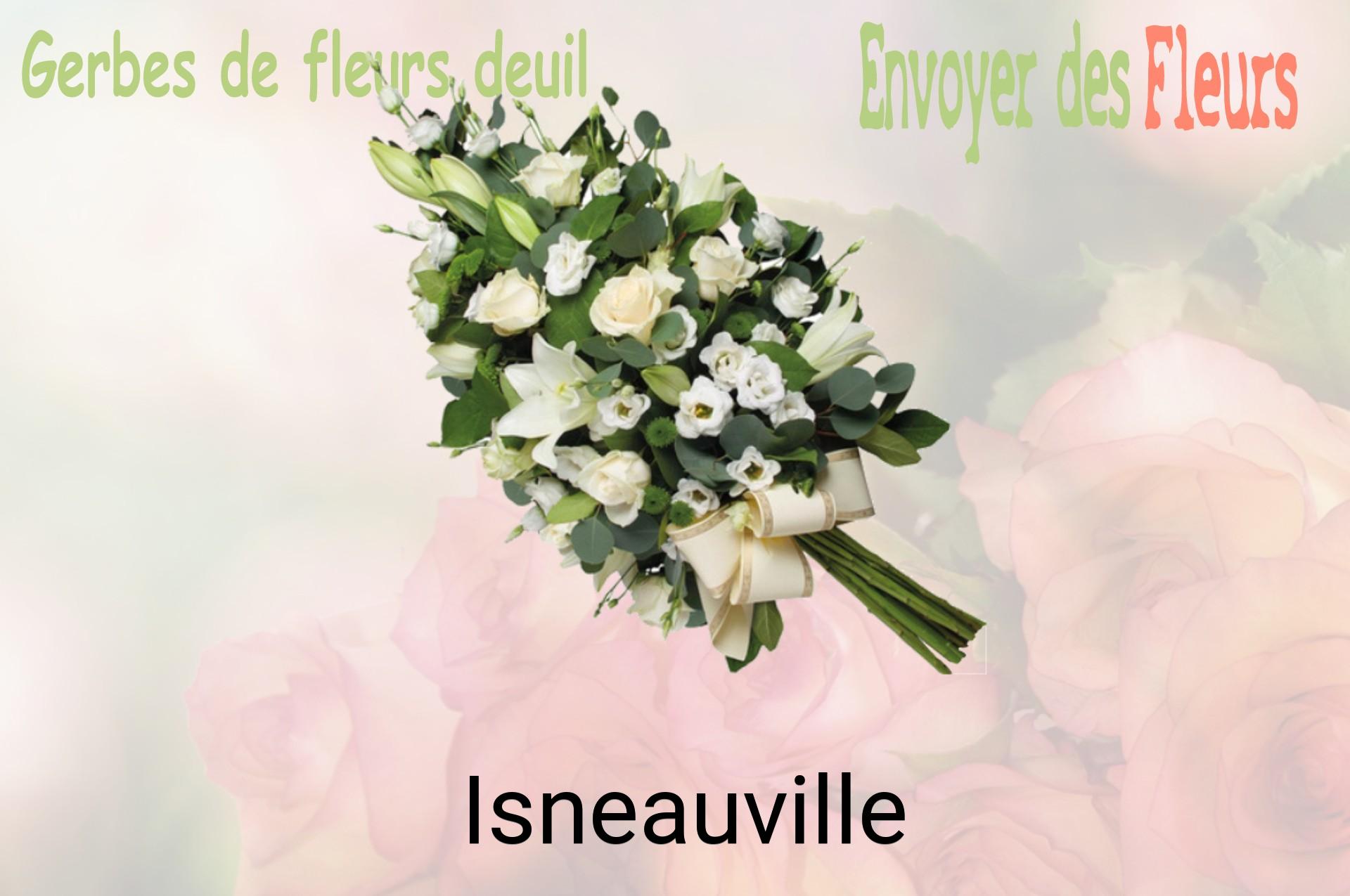Gerbe de fleurs de deuil livrée à Isneauville